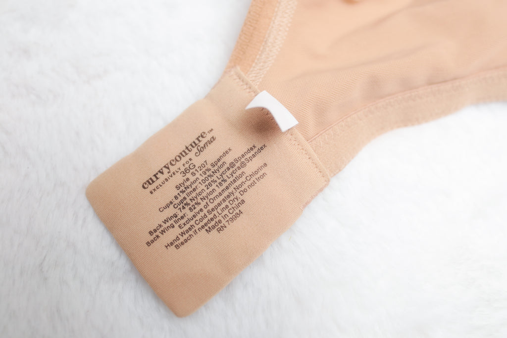 Curvy Couture by Soma 36G Unlined Seamed Lace Full Coverage Underwire Bra