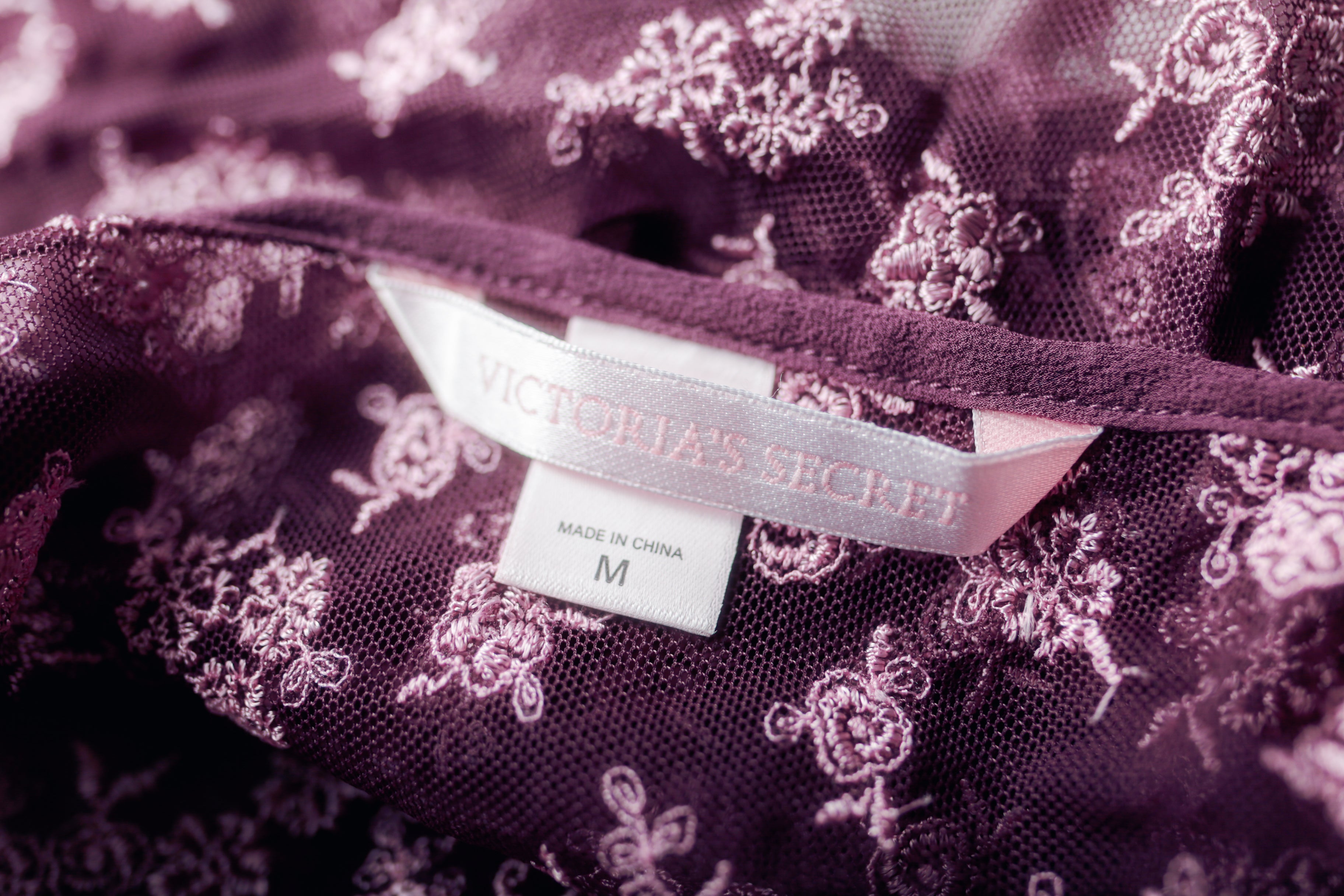 Victoria's Secret Vintage Button Front Boho Floral Embroidered Sheer Mesh Babydoll Chemise Medium