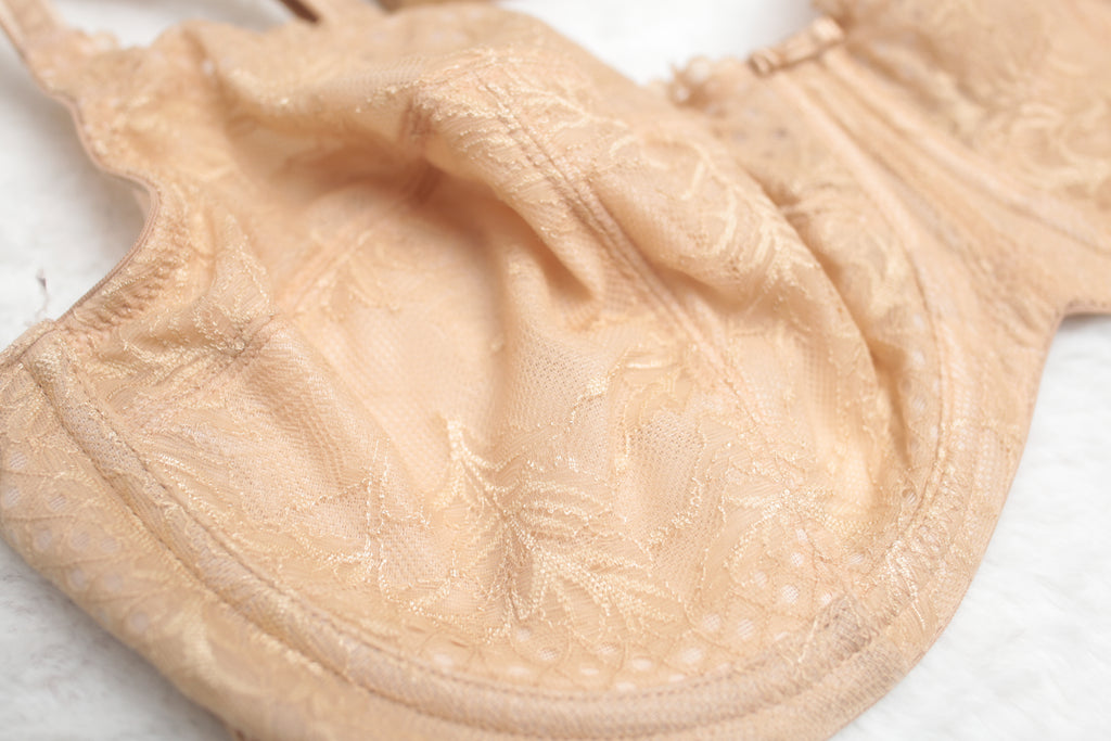 Curvy Couture by Soma 36G Unlined Seamed Lace Full Coverage Underwire Bra