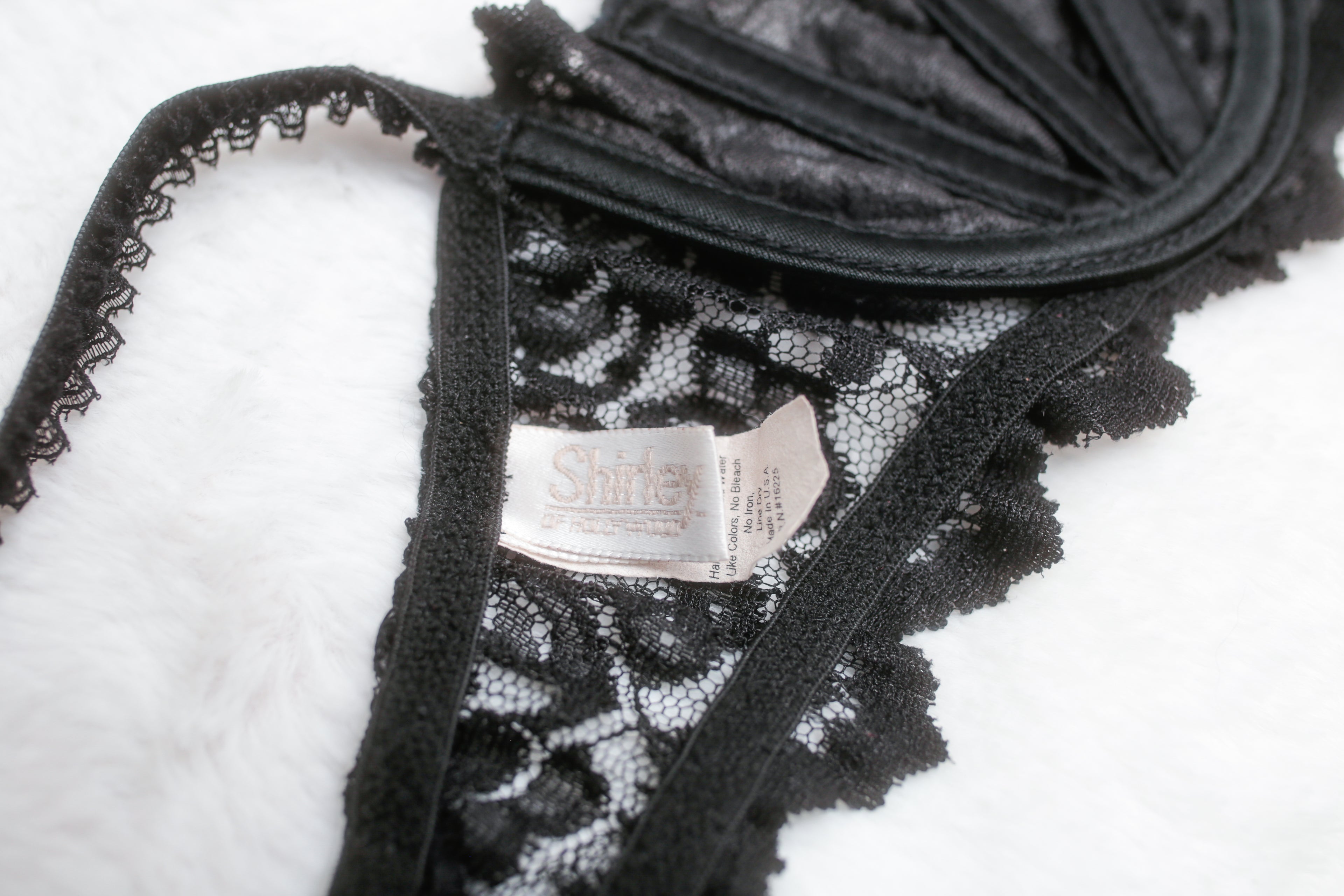 Shirley of Hollywood 36 Vintage Black Boned Unlined Balconette Bra