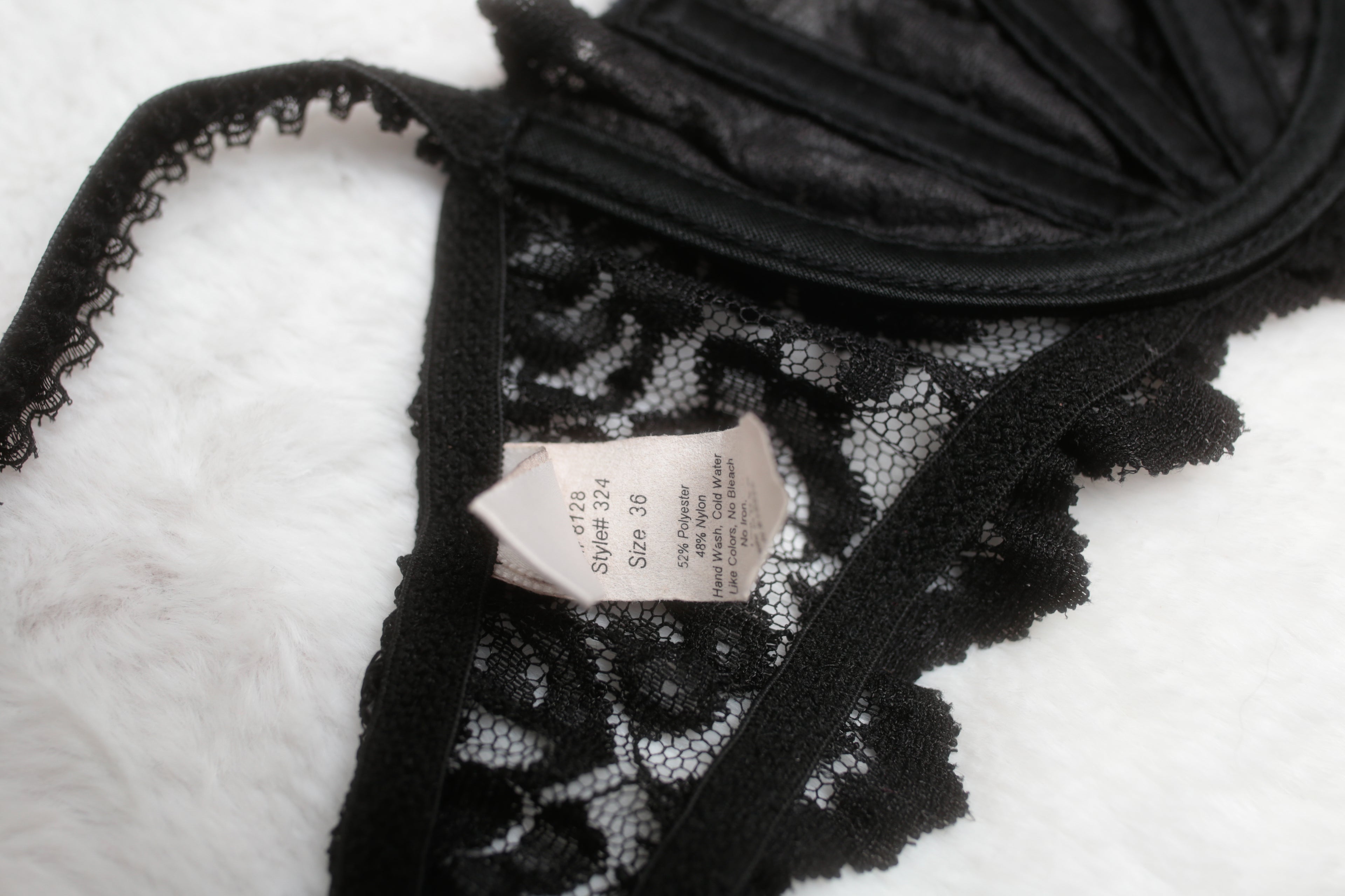 Shirley of Hollywood 36 Vintage Black Boned Unlined Balconette Bra