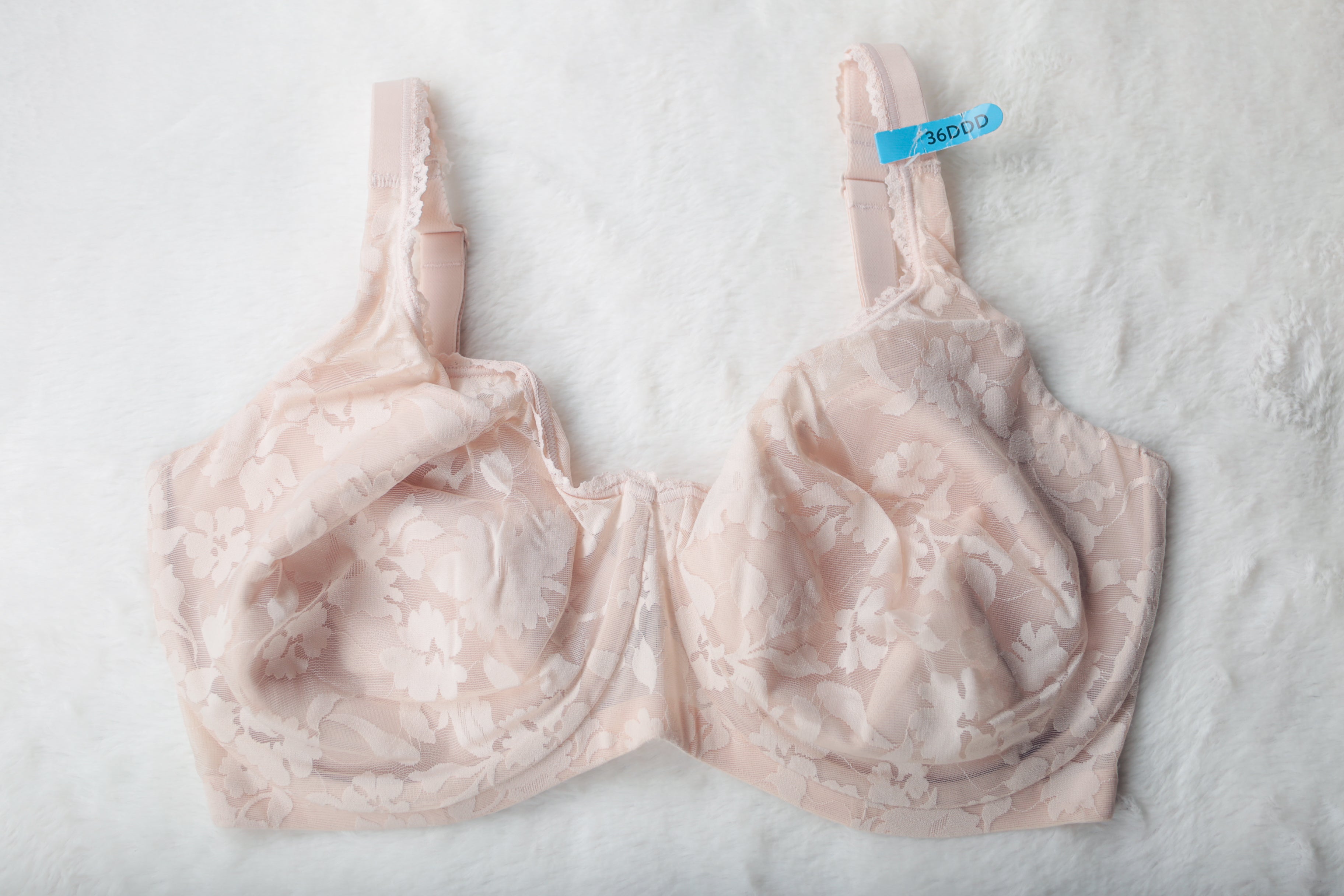 Bali 36DDD Lace N' Smooth 6590 Full Figure Underwire Bra Pink NEW