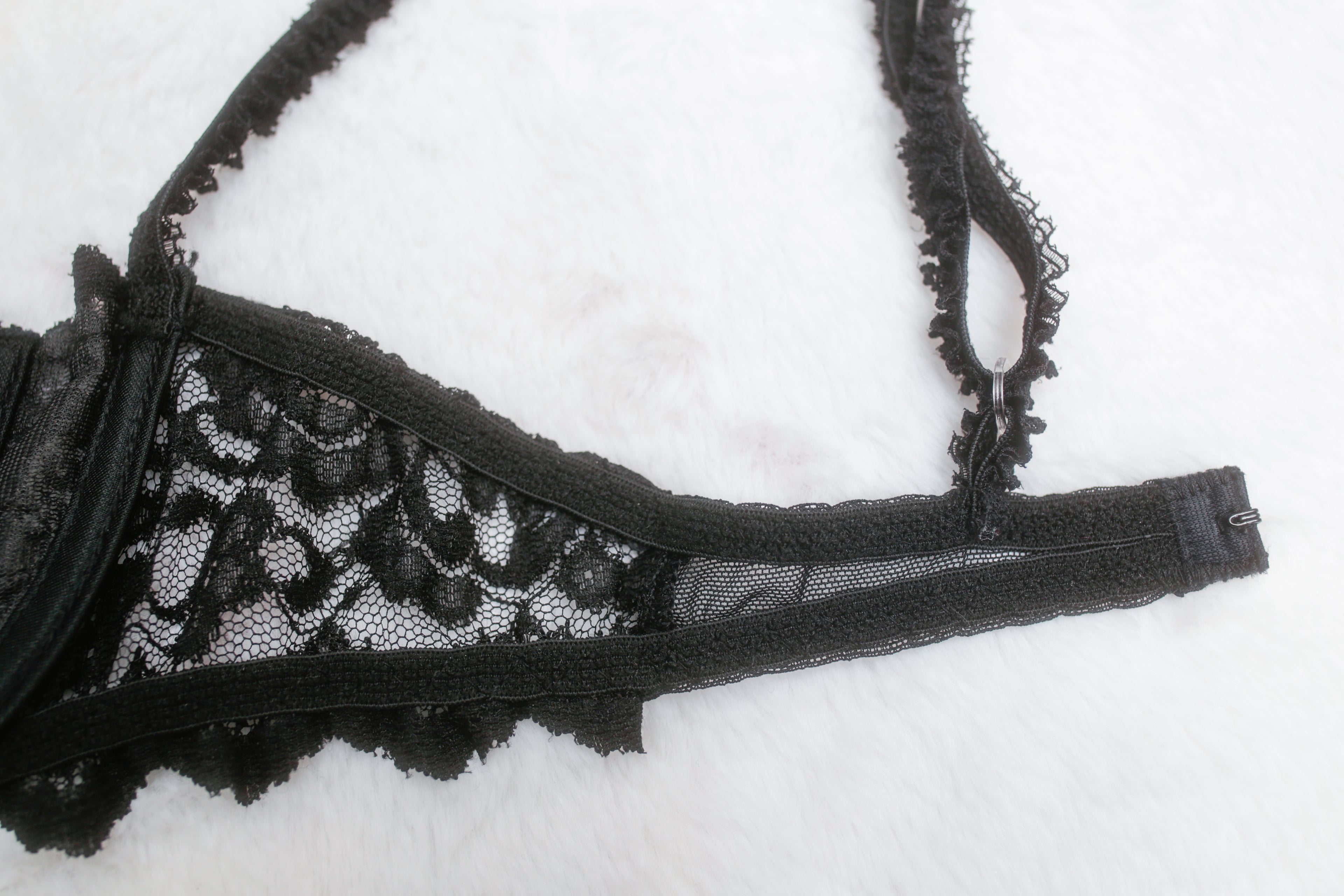 Shirley of Hollywood 36 Vintage Black Boned Unlined Balconette Bra