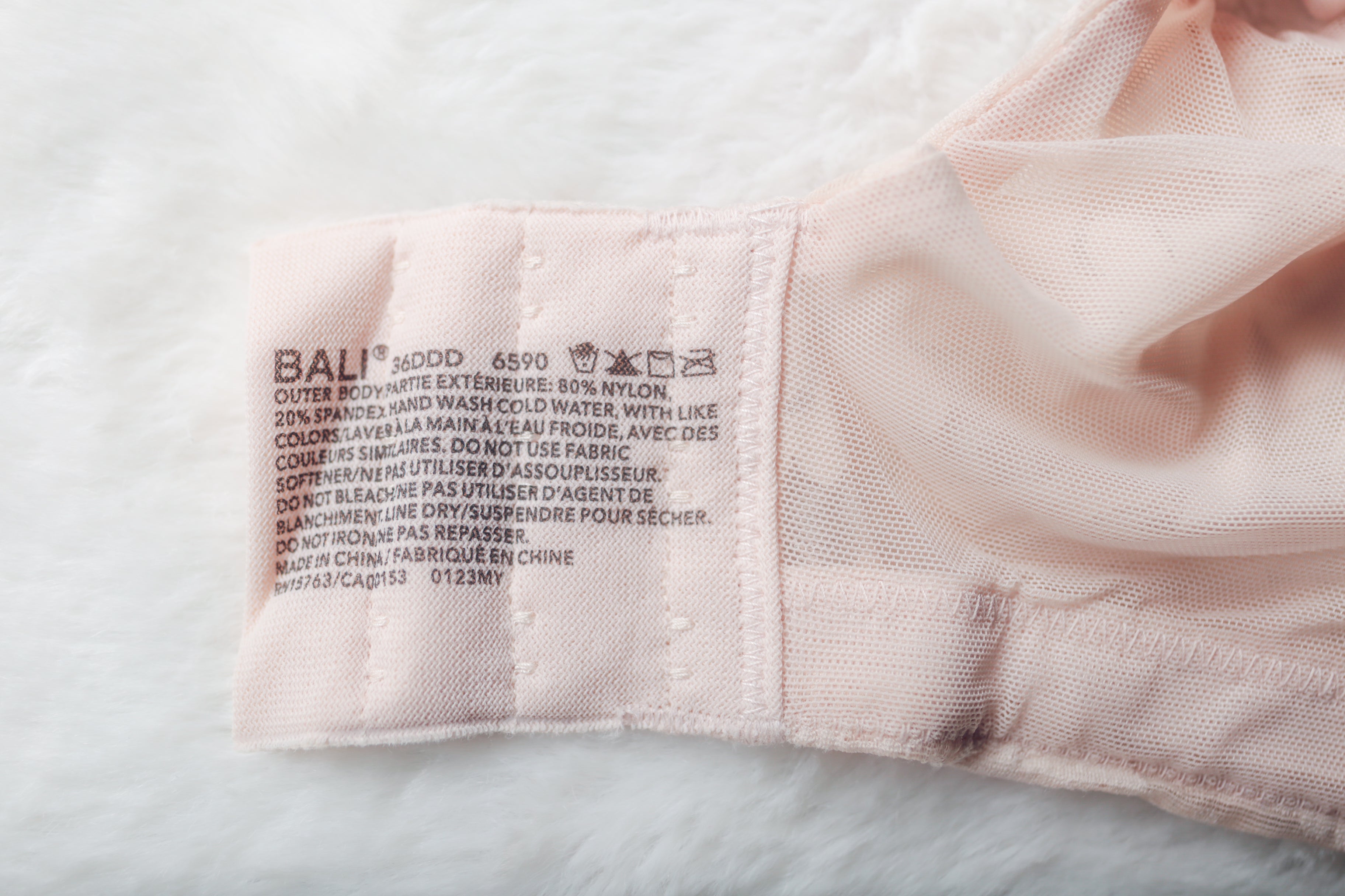 Bali 36DDD Lace N' Smooth 6590 Full Figure Underwire Bra Pink NEW