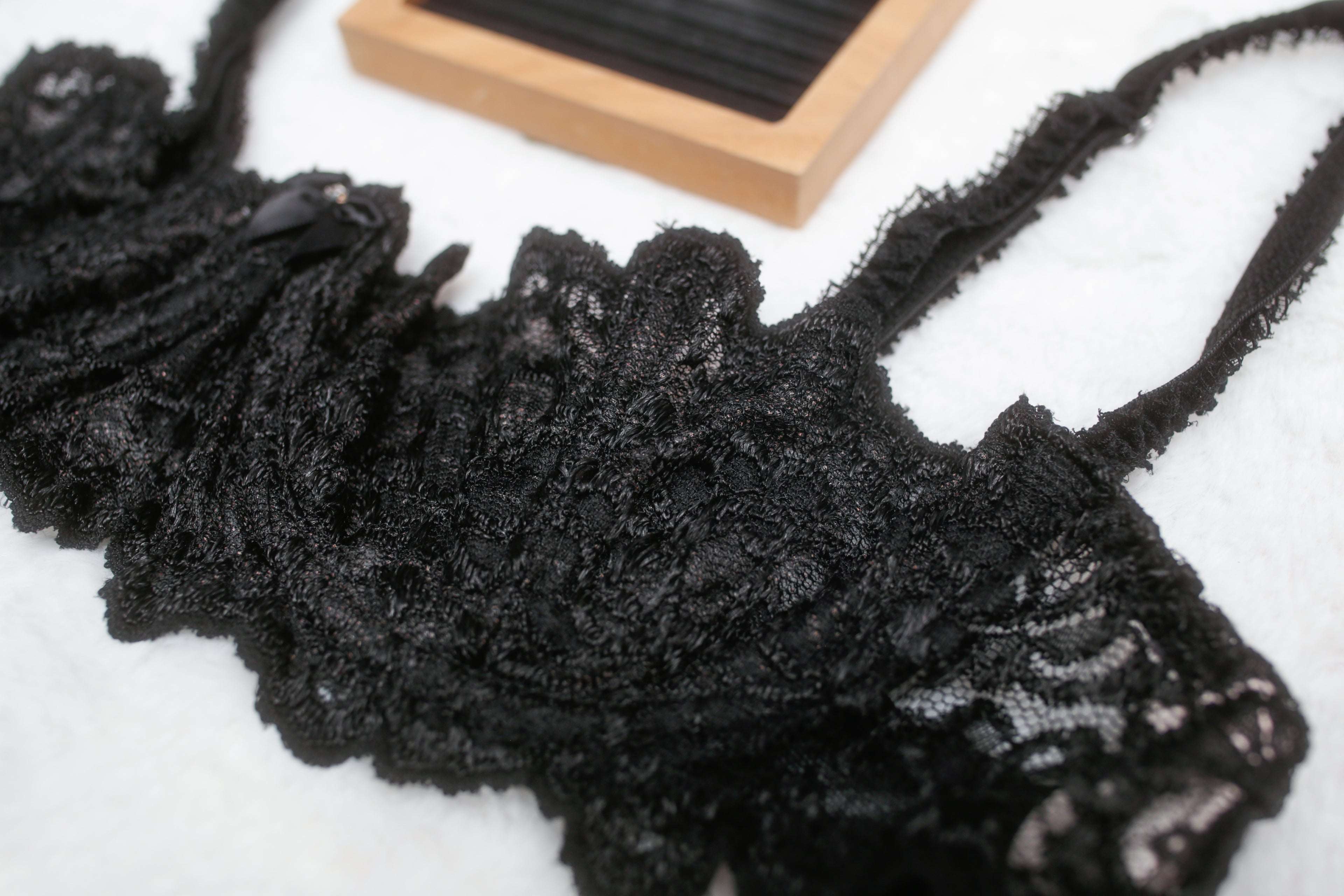 Shirley of Hollywood 36 Vintage Black Boned Unlined Balconette Bra