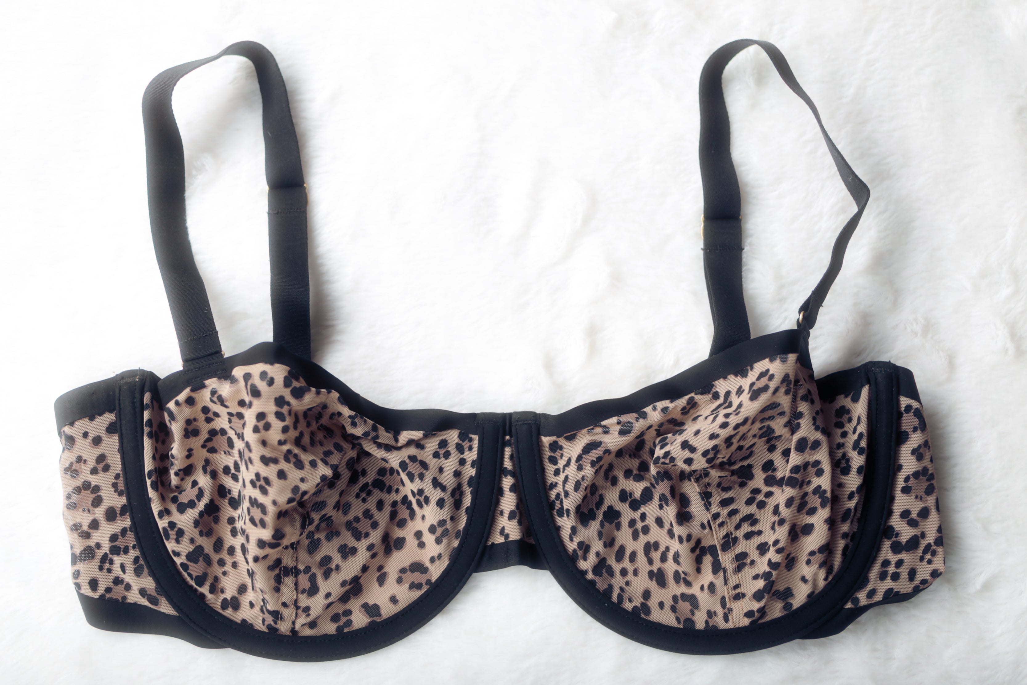 CUUP 36D The Balconette Unlined Bra Leopard Cheetah