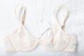 American Apparel Unlined Sheer Geo Lace Full Coverage Bra 2 32 Ivory NEW