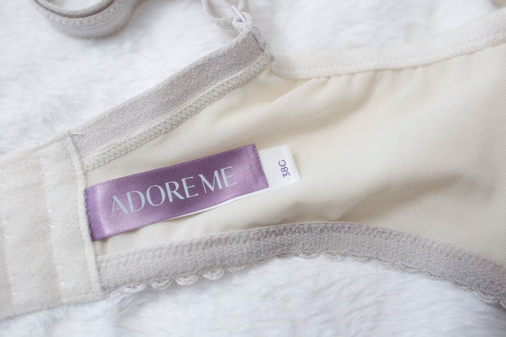 Adore Me 38G Semi-sheer Seamed Underwire Bra Ivory