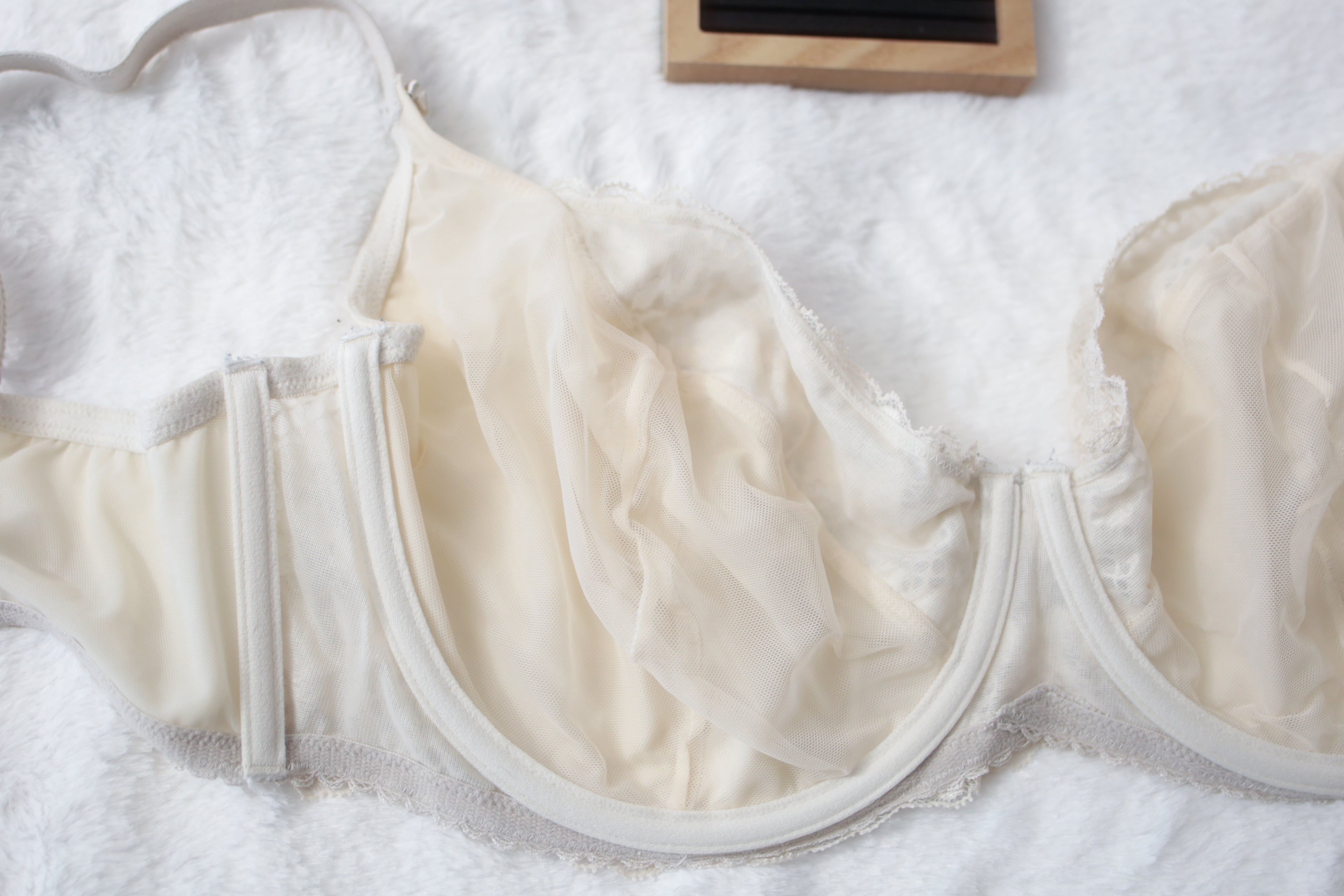 Adore Me 38G Semi-sheer Seamed Underwire Bra Ivory