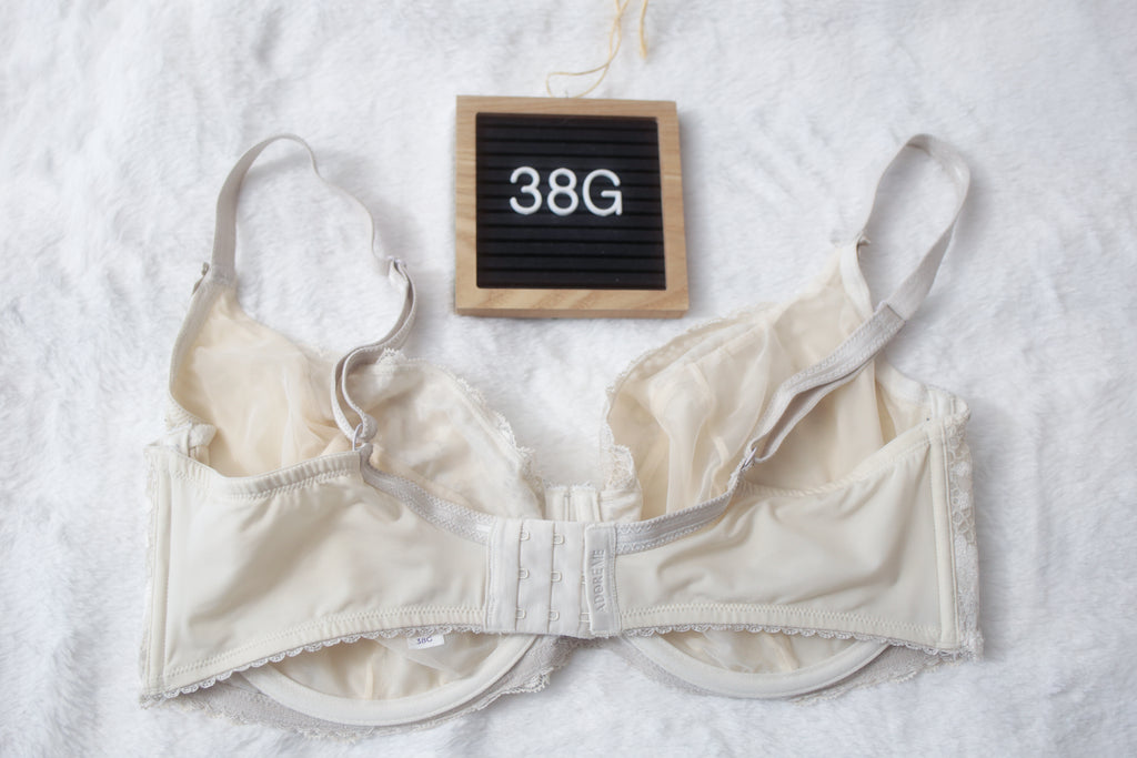 Adore Me 38G Semi-sheer Seamed Underwire Bra Ivory