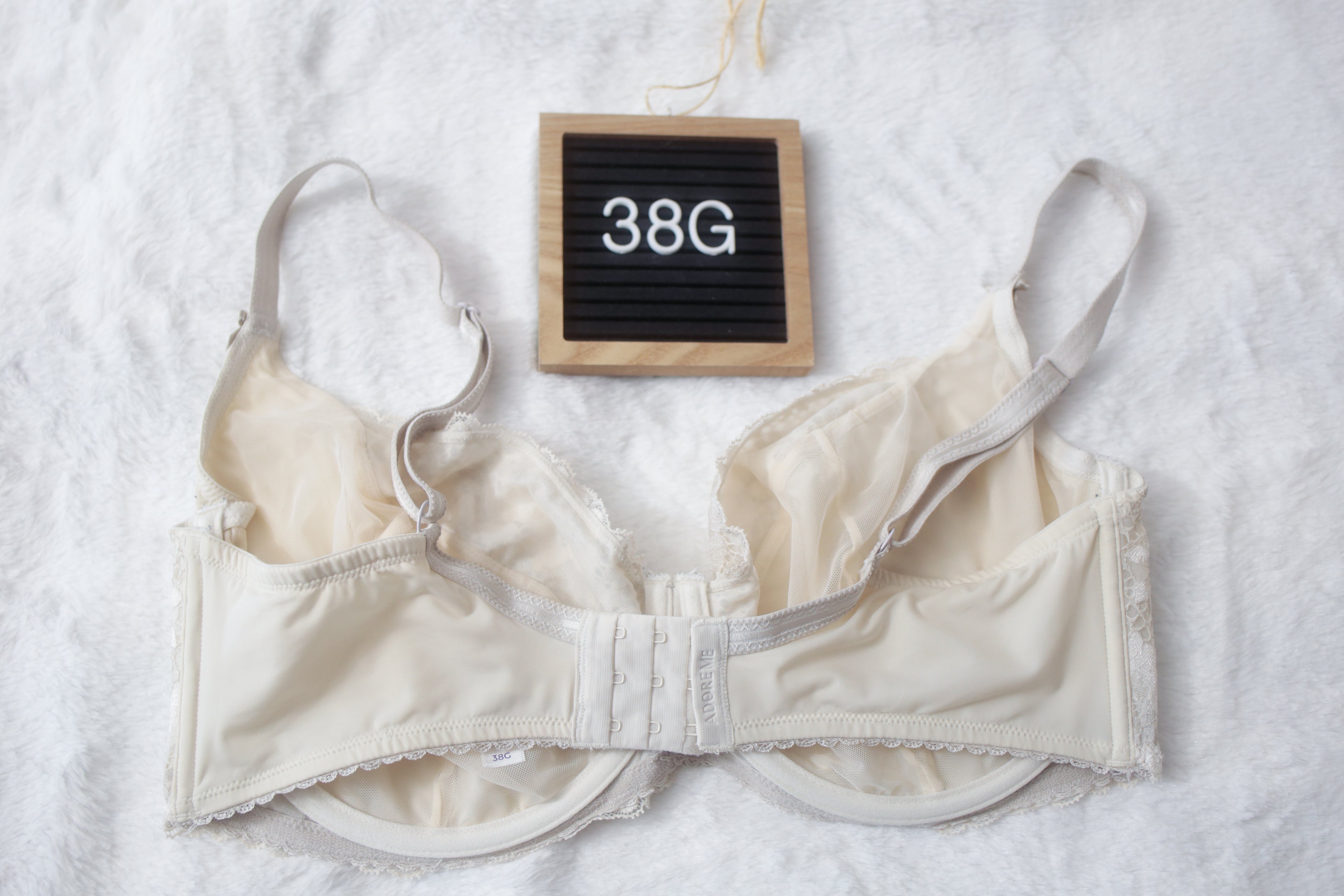 Adore Me 38G Semi-sheer Seamed Underwire Bra Ivory
