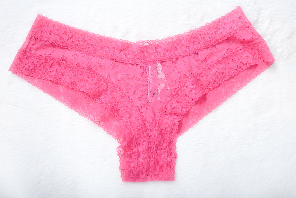 Victoria's Secret Lace Cheeky Panty Large Pink NEW