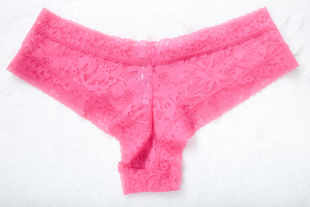 Victoria's Secret Lace Cheeky Panty Large Pink NEW