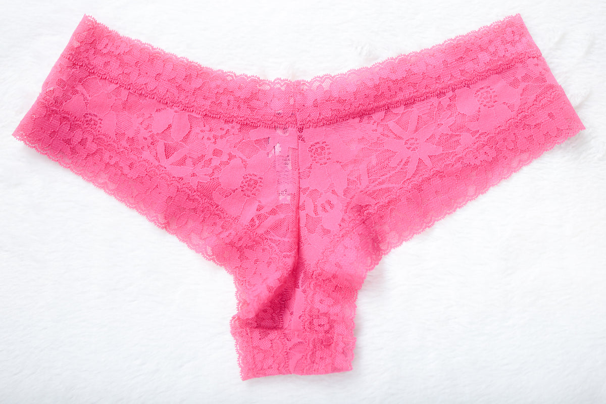 Victoria's Secret Lace Cheeky Panty Large Pink NEW
