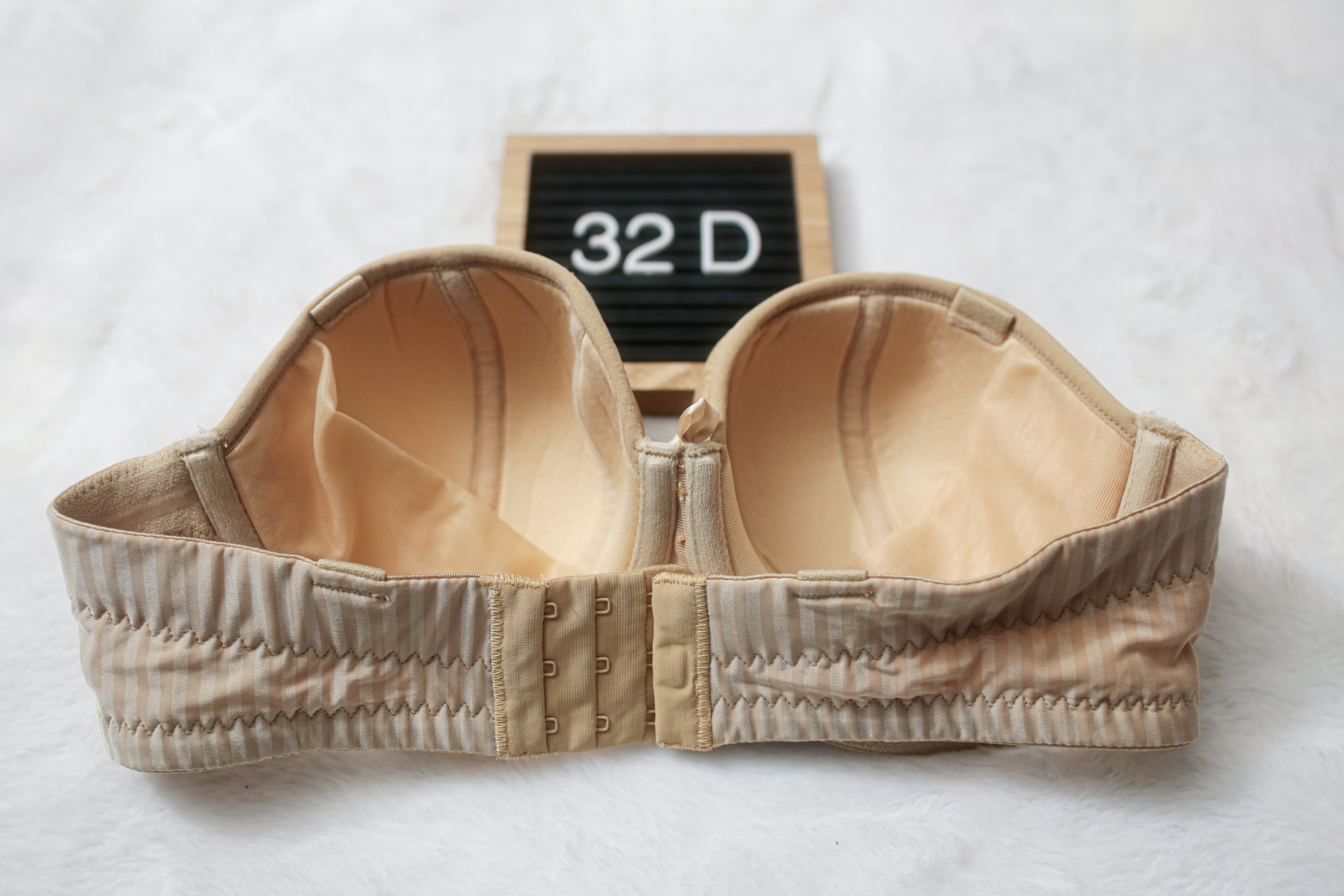 Curvy Kate 32D Luxe Lined Seamed Strapless Underwire Bra Nude