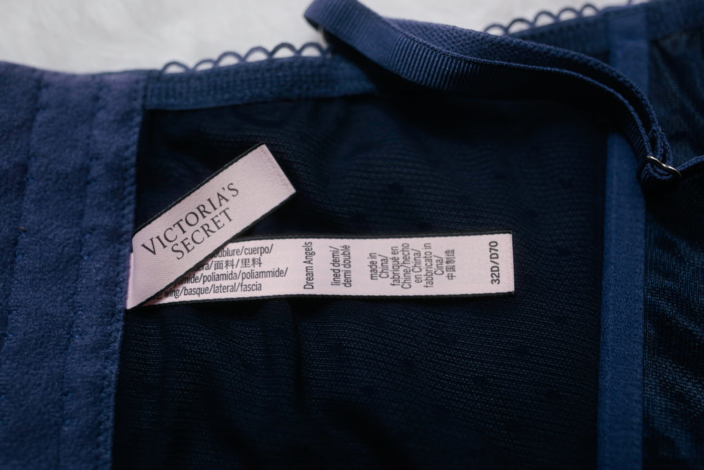 Victoria's Secret 32D Dream Angels Lined Demi Longline Bra Blue