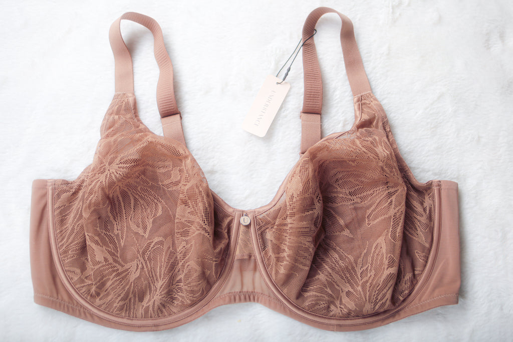 Understance Lily Lace Flexwire Unpadded Unlined Bra Brown 48G NEW
