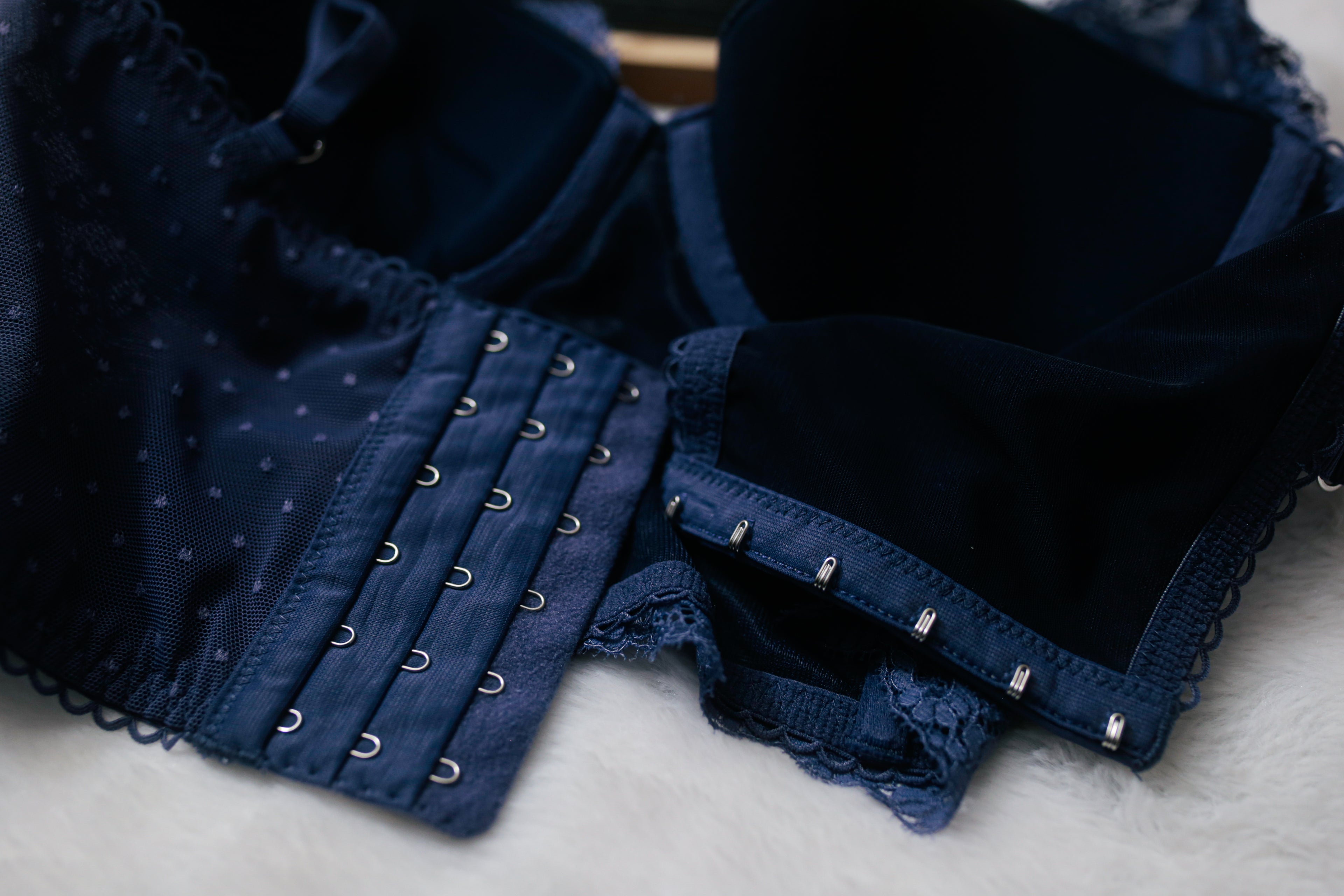 Victoria's Secret 32D Dream Angels Lined Demi Longline Bra Blue