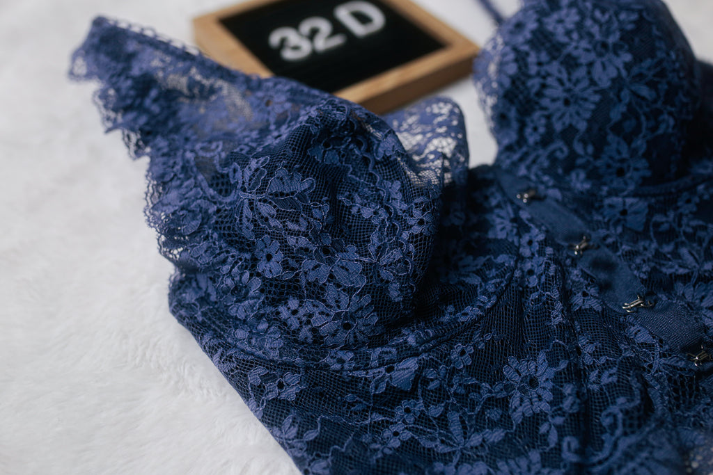 Victoria's Secret 32D Dream Angels Lined Demi Longline Bra Blue