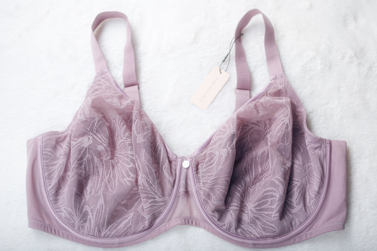 Understance Lily Lace Flexwire Unpadded Unlined Bra Purple 48G NEW