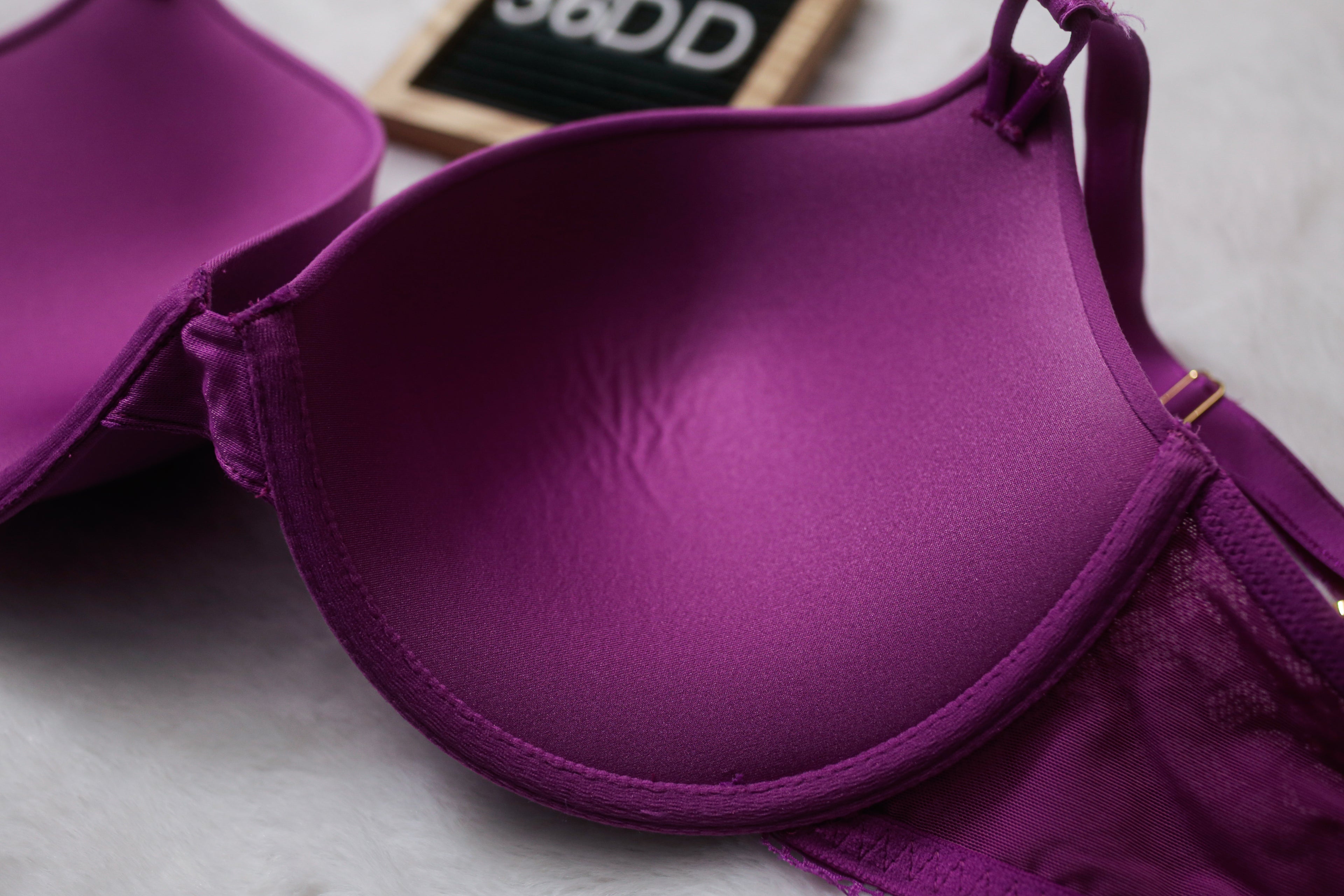 Soma 36DD Embraceable Enchanting Lace Push-up Underwire T-shirt Bra Purple NEW