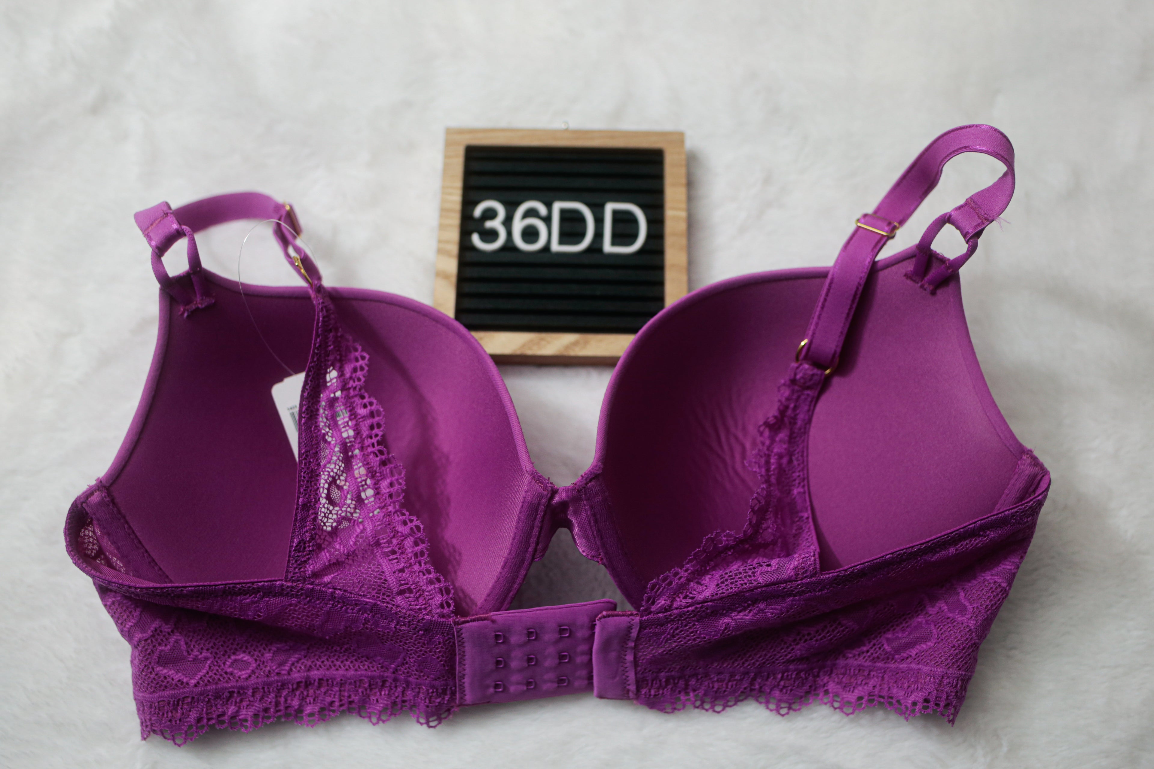 Soma 36DD Embraceable Enchanting Lace Push-up Underwire T-shirt Bra Purple NEW