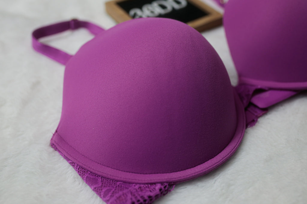 Soma 36DD Embraceable Enchanting Lace Push-up Underwire T-shirt Bra Purple NEW