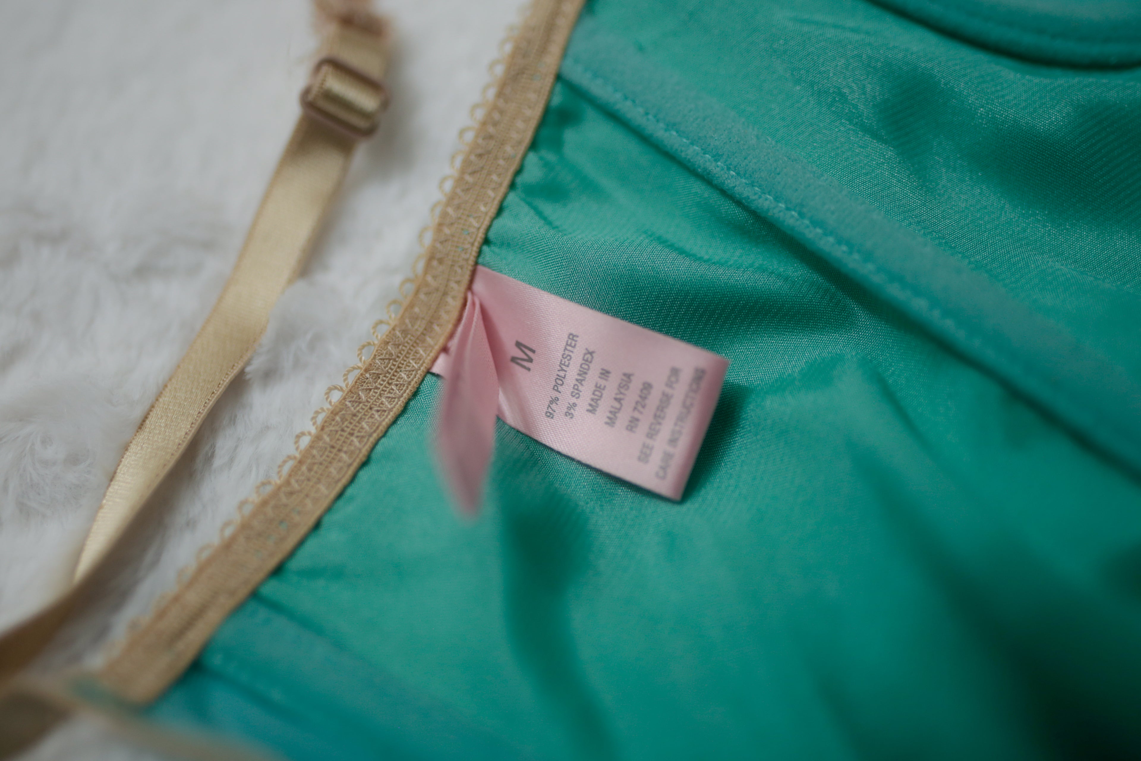 Sophie B Boned Corset Bra Lingerie Medium Mint Satin and Lace NEW