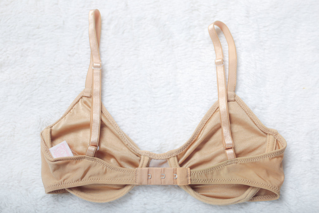 Only Hearts NYC Helena Stuart Vintage Unlined Underwire T-shirt Bra Beige Small