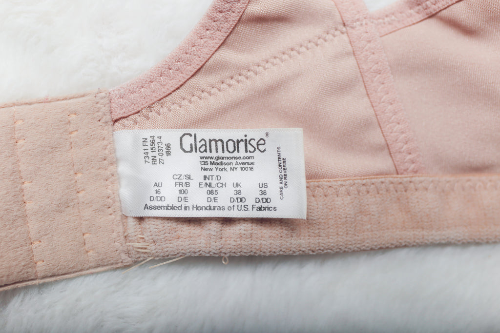 Glamorise 38D 38DD No Bounce Crossover Wireless Sports Bra Beige 1866