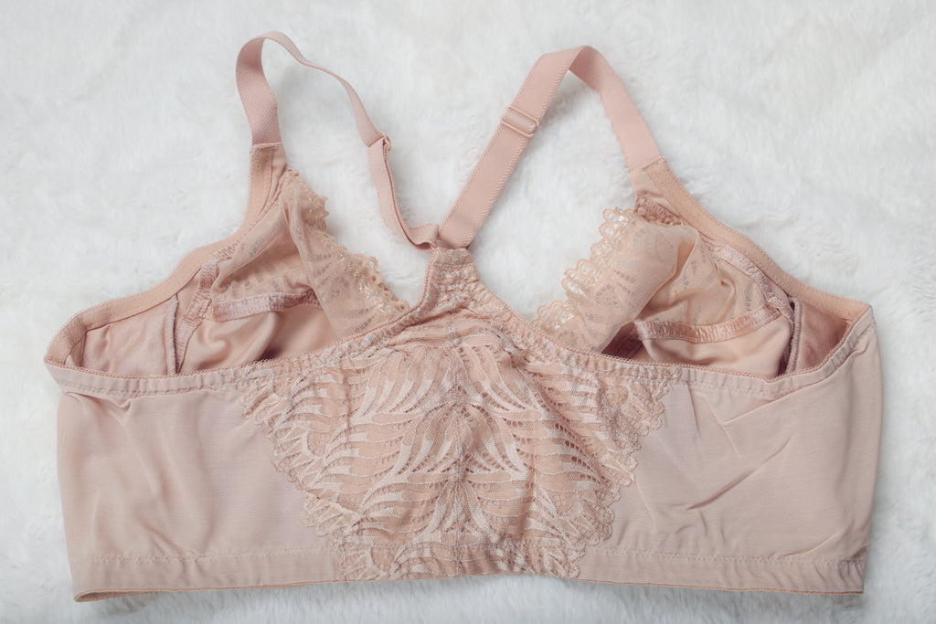 Glamorise 44DD WonderWire Front-Close T-Back Full Coverage Underwire Bra Beige 1246