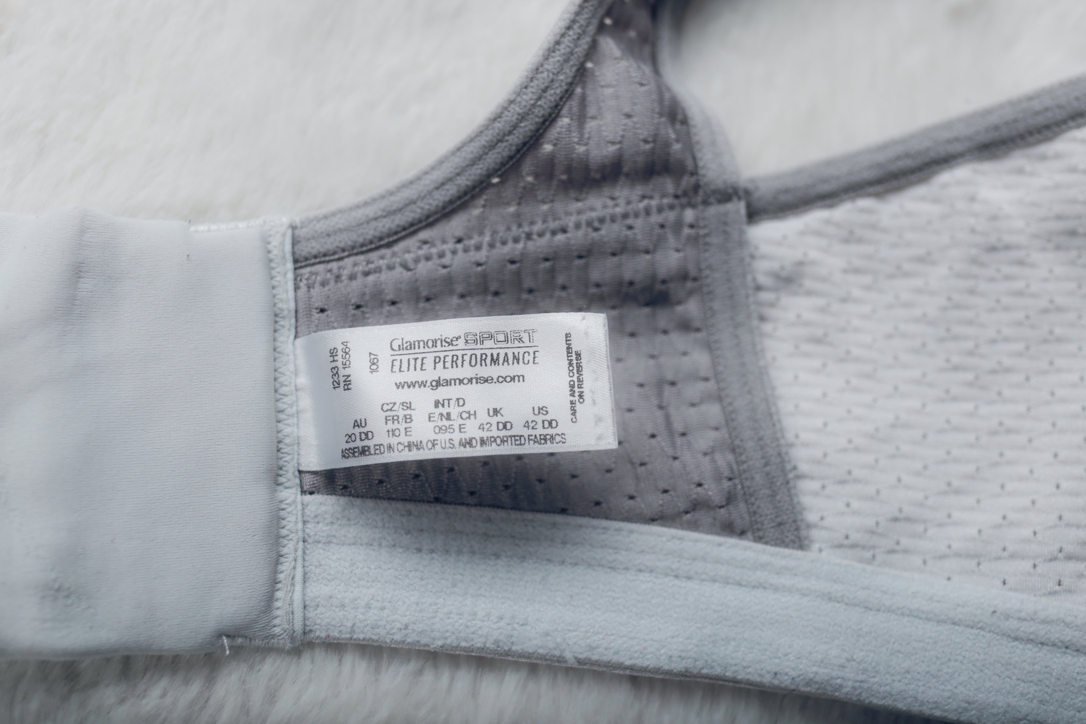 Glamorise 42DD No Bounce Camisole Elite Sports Bra White 1067