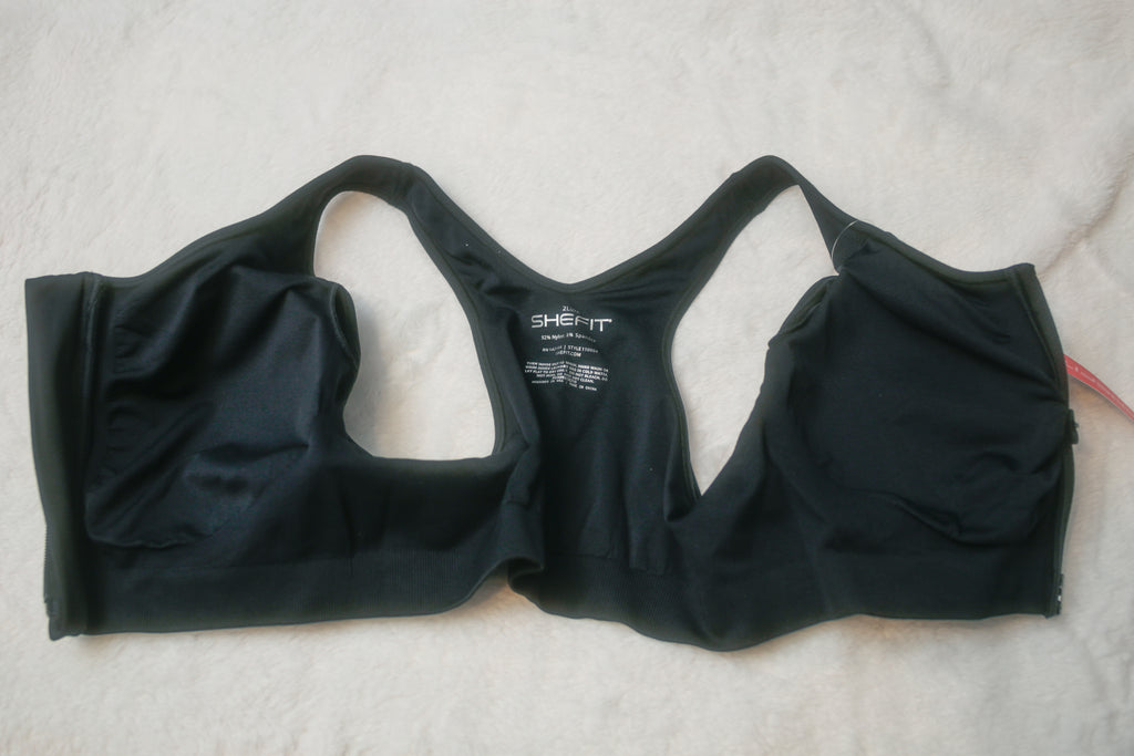 Shefit 2Luxe Lounge Wireless Comfort Front-zip Low-impact Sports Bra Black NEW