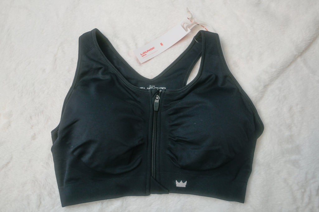 Shefit 2Luxe Lounge Wireless Comfort Front-zip Low-impact Sports Bra Black NEW