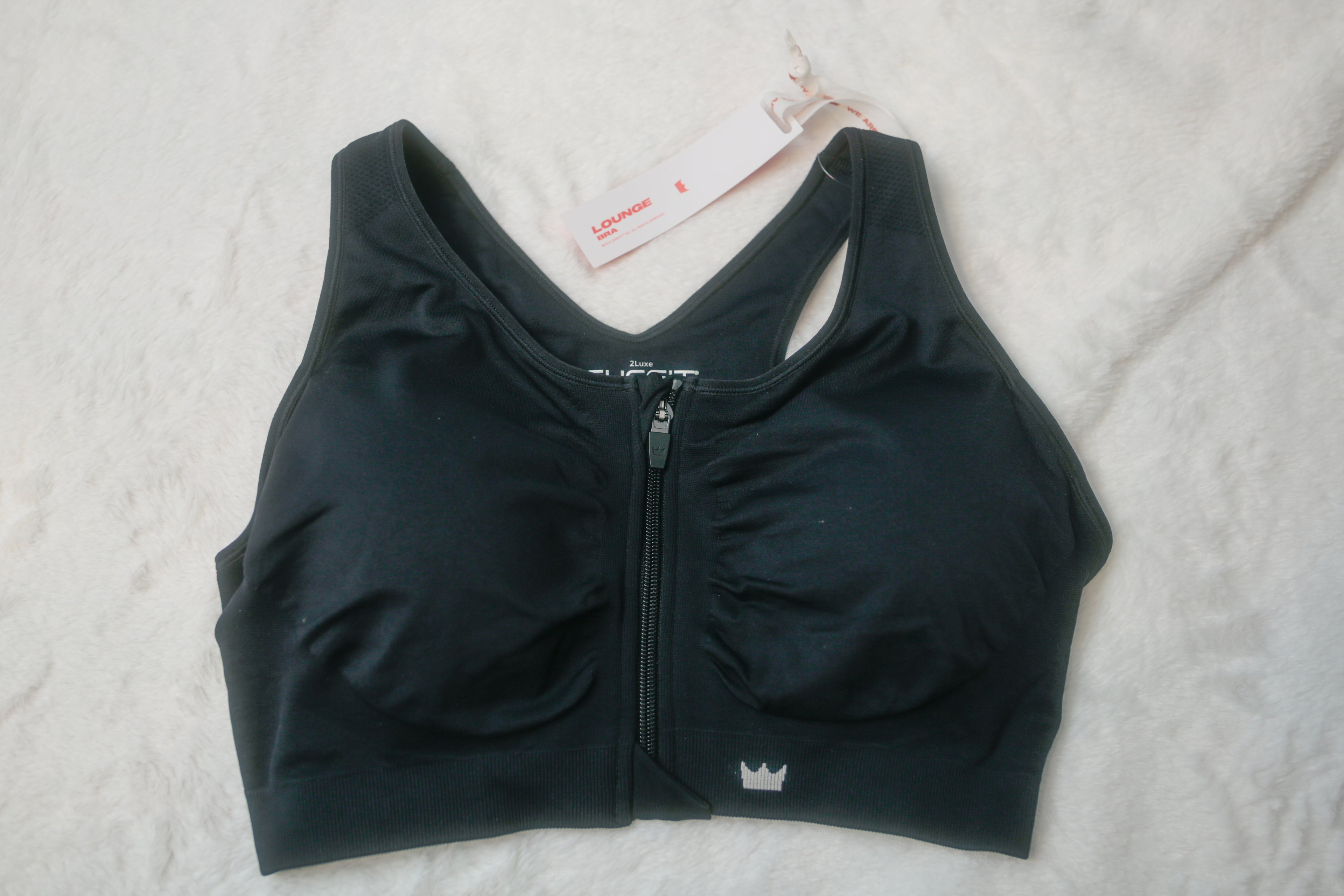 Shefit 2Luxe Lounge Wireless Comfort Front-zip Low-impact Sports Bra Black NEW