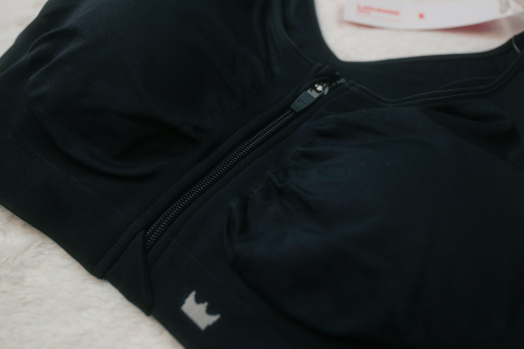 Shefit 2Luxe Lounge Wireless Comfort Front-zip Low-impact Sports Bra Black NEW