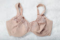 Glamorise US 36G UK 36F WonderWire Low Cut Lace Full Coverage Underwire Bra Beige 1240