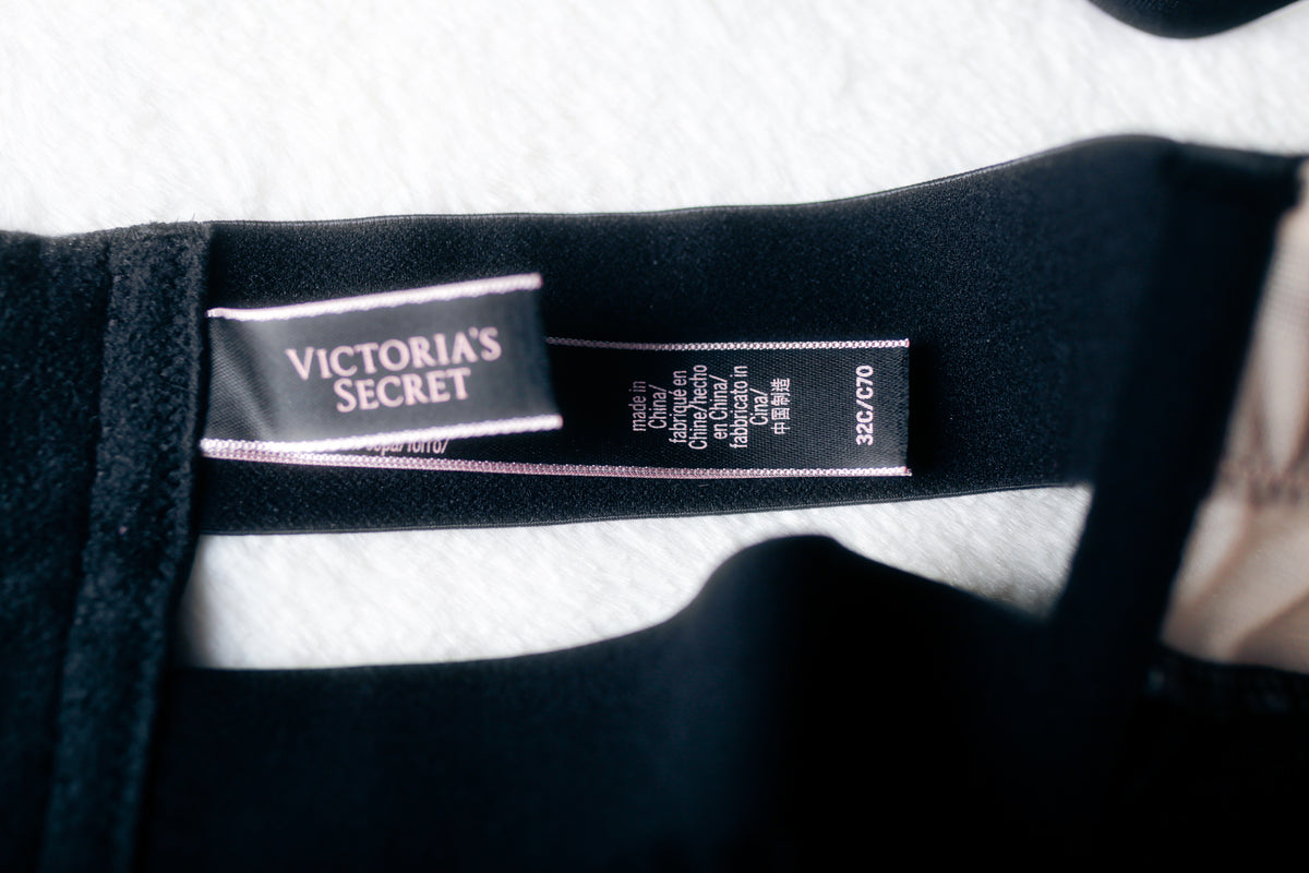 Victoria's Secret Sexy Mesh Push-up Babydoll Chemise Lingerie Black 32C