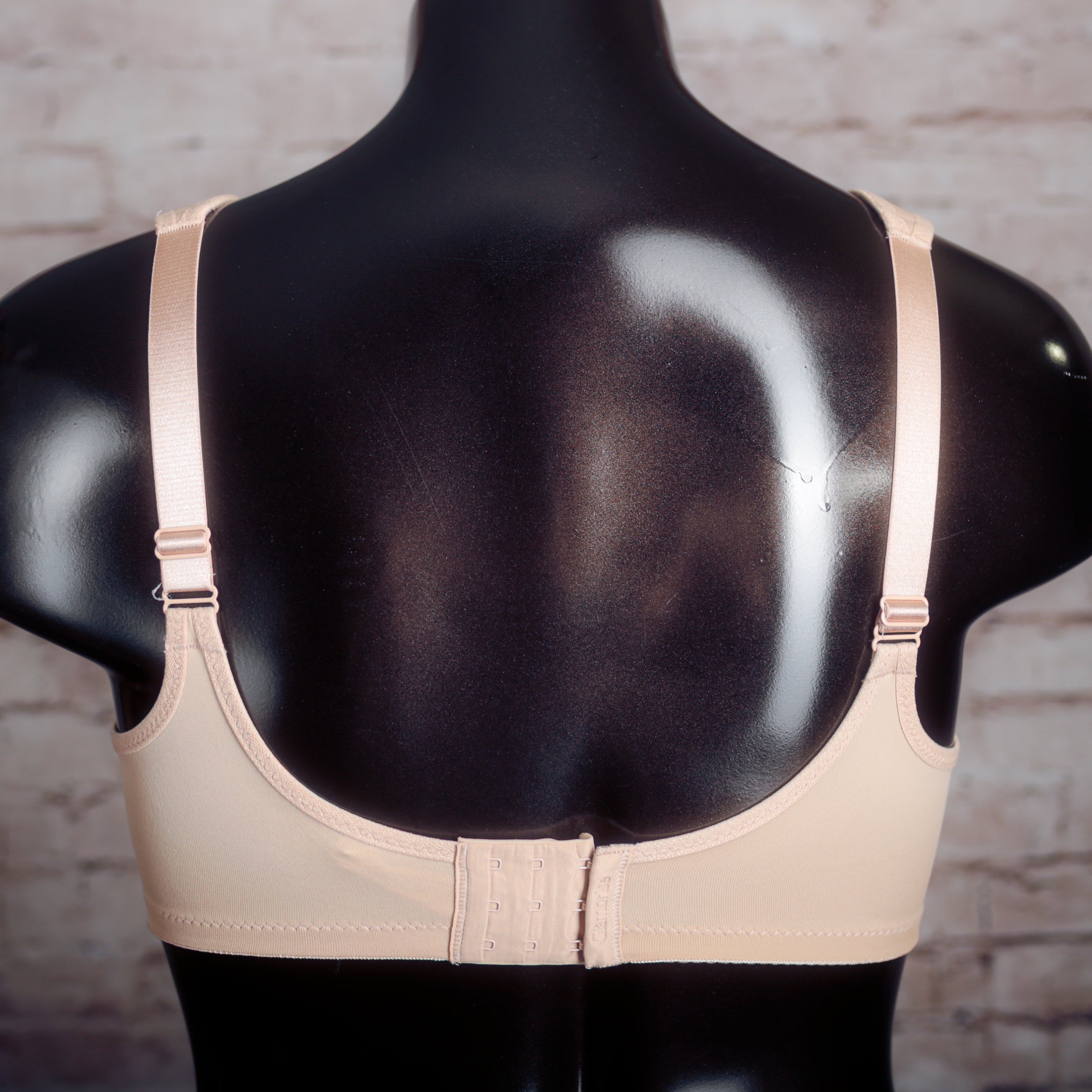 Glamorise US 36G UK 36F WonderWire Low Cut Lace Full Coverage Underwire Bra Beige 1240