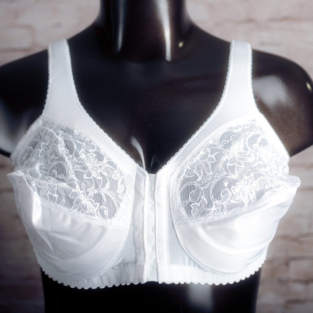 Glamorise 48C MagicLift Front-Closure Support Full Coverage Wireless Bra White 1200