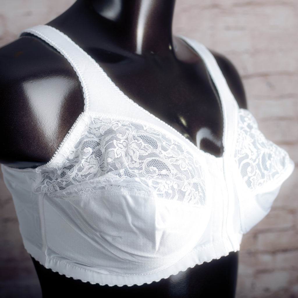 Glamorise 48C MagicLift Front-Closure Support Full Coverage Wireless Bra White 1200