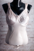 Bali Vintage Satin Body Shaper Compression Contouring Bodysuit Nude 38C