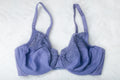 Glamorise 34D Elegance Embroidered WonderWire Lace Full Coverage Bra Blue 9075
