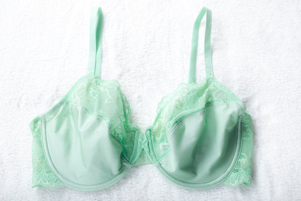 Wacoal Classic Floral Lace 851127 Unlined Full Coverage Underwire Bra Green 38D