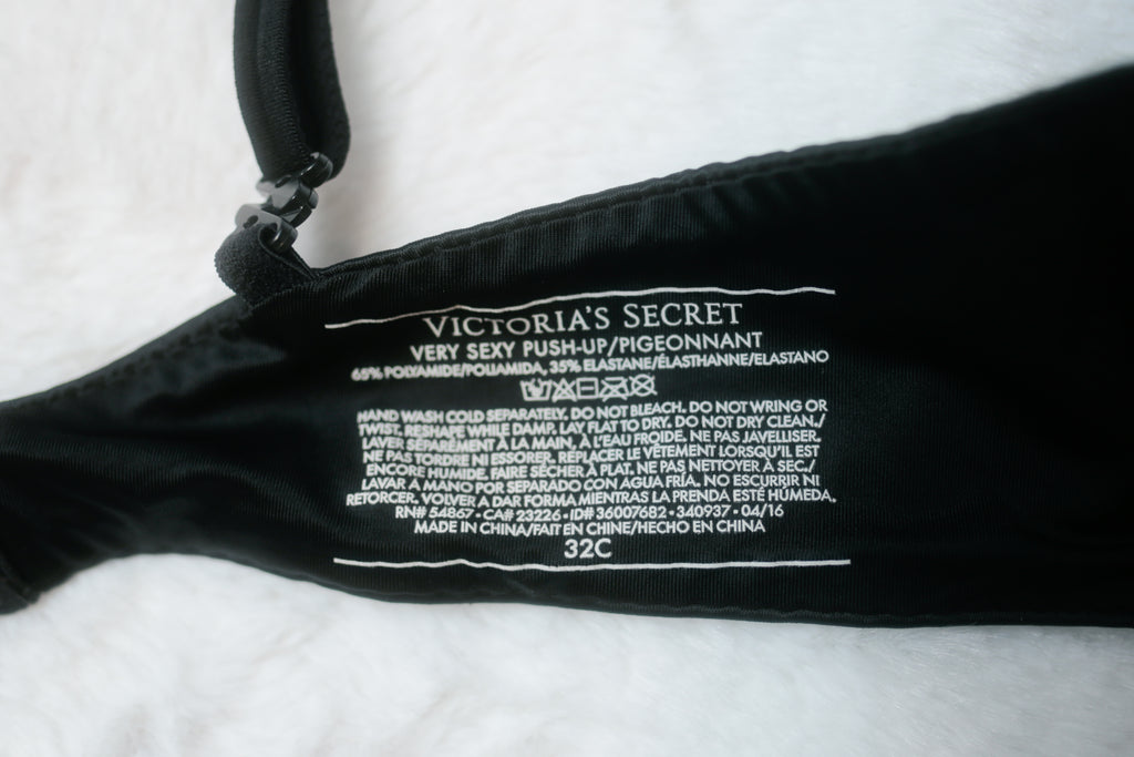 Victoria's Secret 32C Very Sexy Multi-way Push-up Underwire T-shirt Bra Black