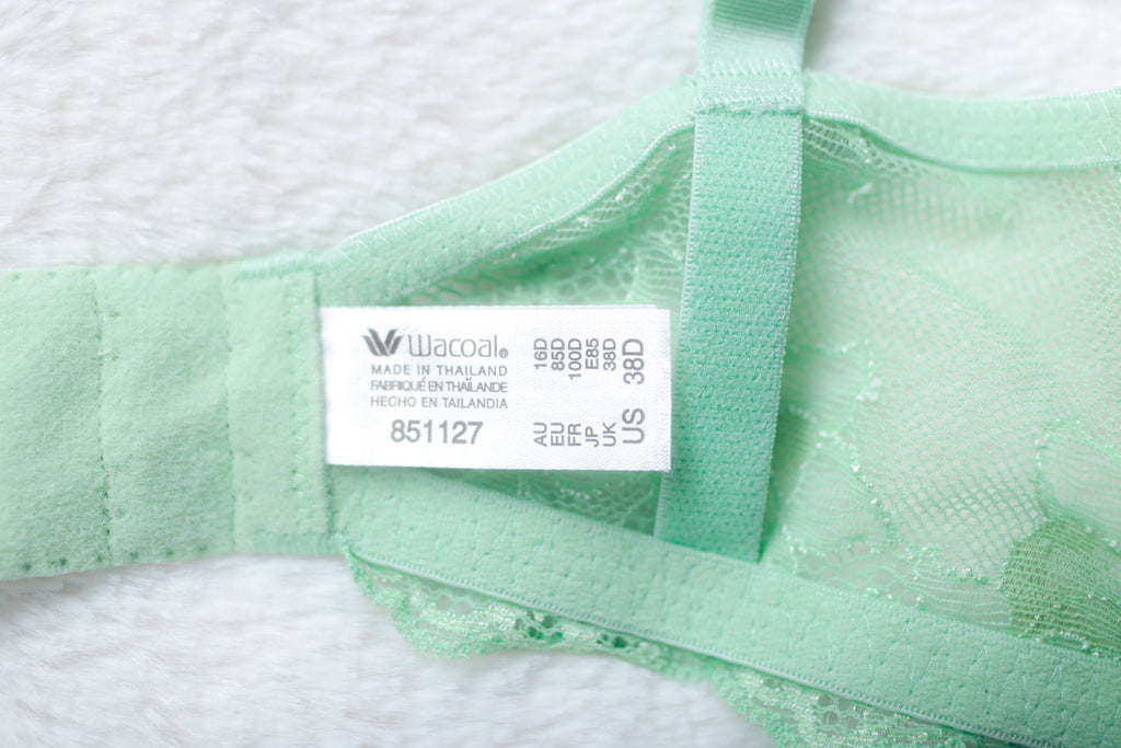 Wacoal Classic Floral Lace 851127 Unlined Full Coverage Underwire Bra Green 38D