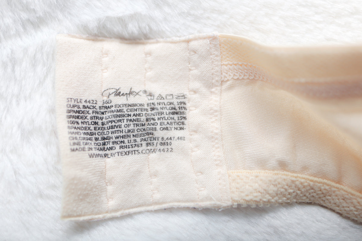 Playtex Secrets 4422 Underwire Unlined Full Coverage Bra Beige 36D