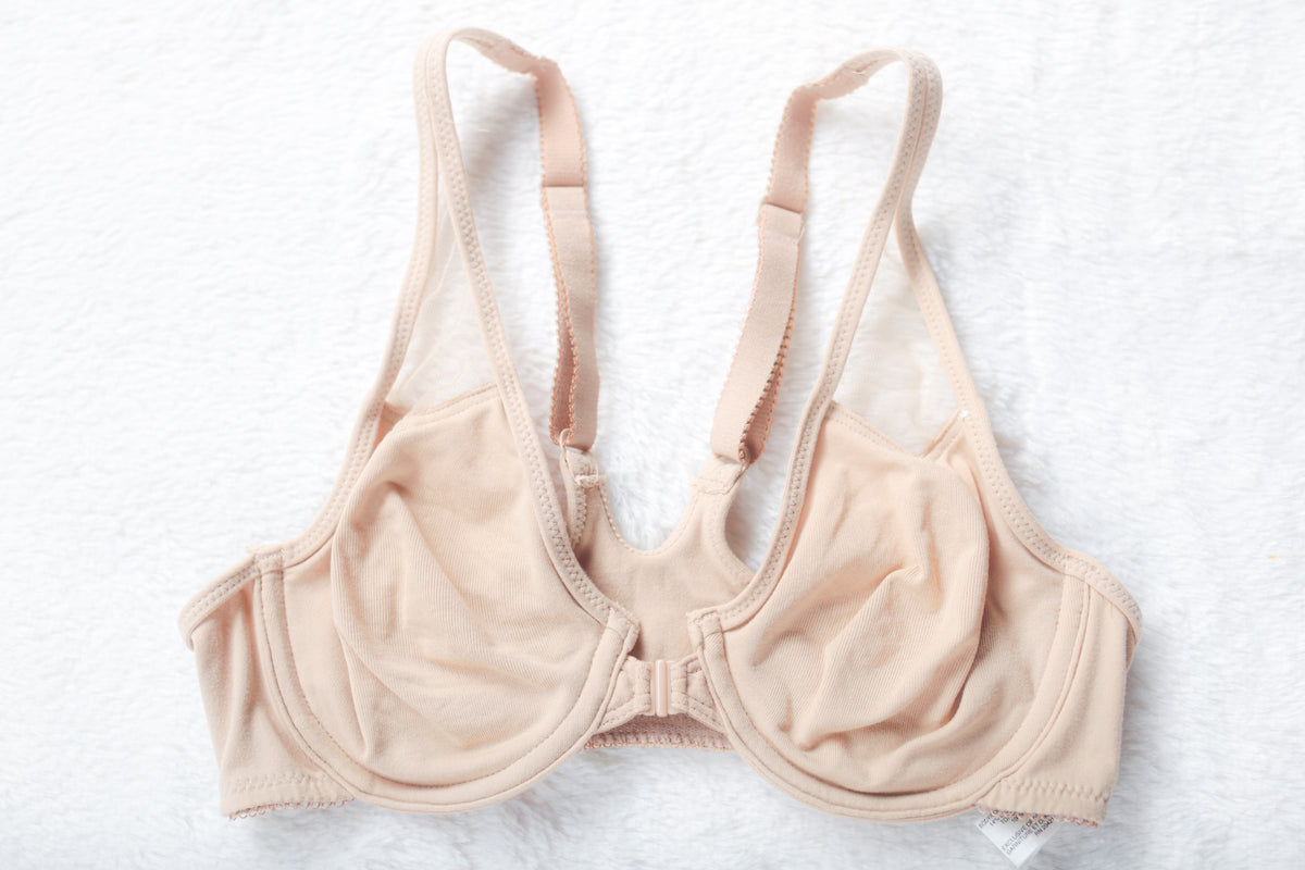 Body by Wacoal Racerback 65124 Unlined Front Close Underwire Bra Beige 32B