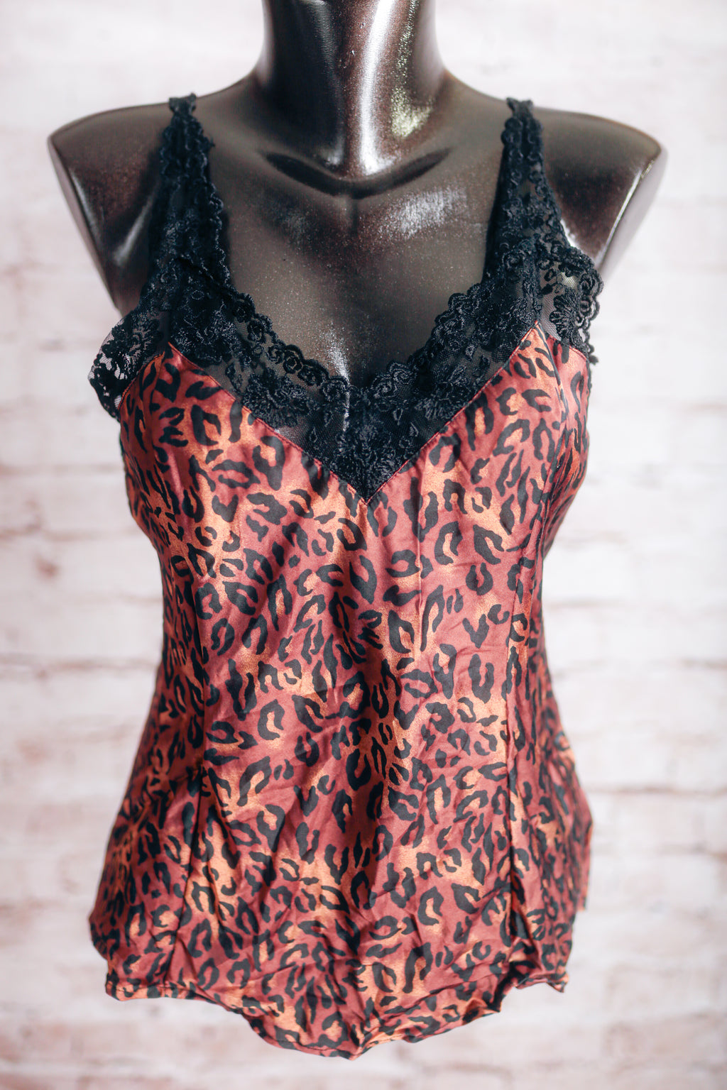 Silkscreen 100% Silk Cami Chemise Cheetah Animal Print Large