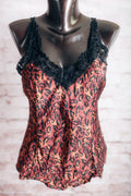 Silkscreen 100% Silk Cami Chemise Cheetah Animal Print Large